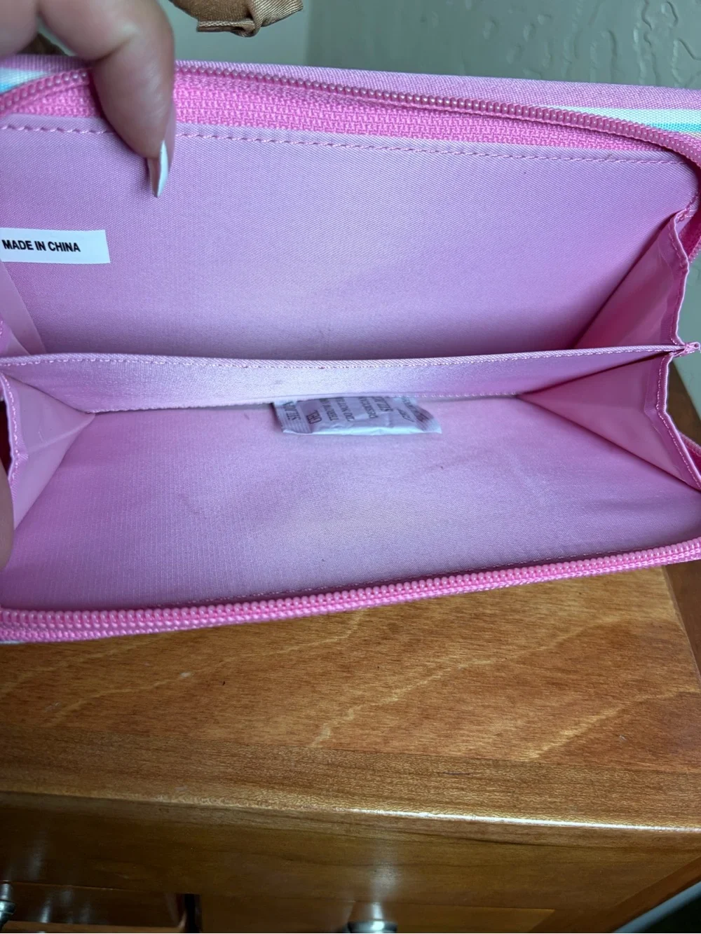Kate Spade New York Pink Blue Striped Organizer Wallet Clutch